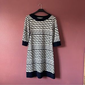 Papillon Blanc Womens 3/4 Sleeve Striped Dress
